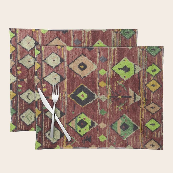 Moroccan Sunset Bohemian Geometric Pattern Placemat Gallery Image 1