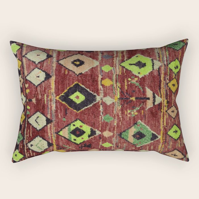 Moroccan Sunset Bohemian Geometric Pattern Rectangular Pillow Gallery Image 2