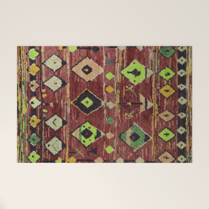 Moroccan Sunset Bohemian Geometric Pattern Welcome Mat Gallery Image 1