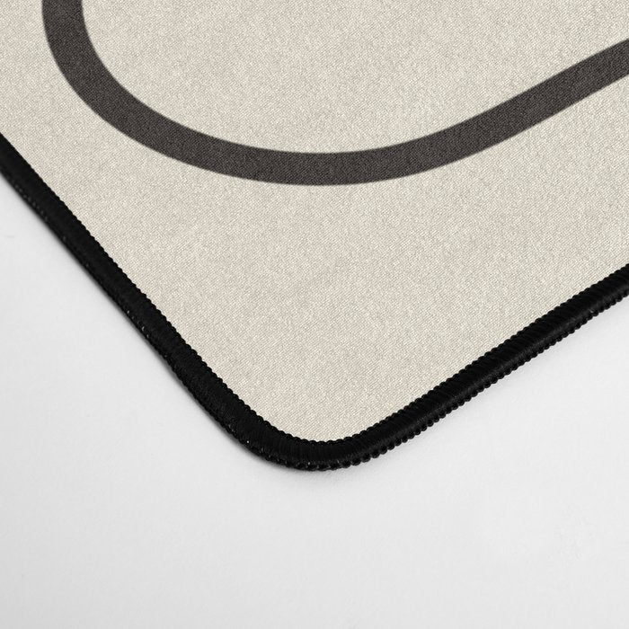 Abstract Lines 2 black and white Desk Mat Gallery Image 4