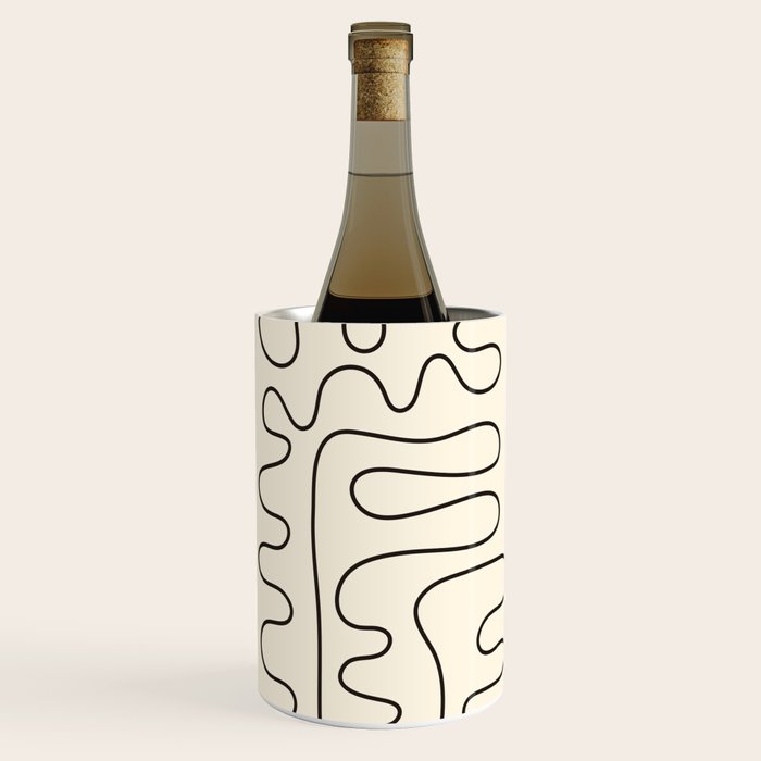 Abstract Lines 2 black and white Wine Chiller Gallery Image 2