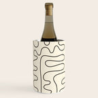 Abstract Lines 2 black and white Wine Chiller Gallery Image 2