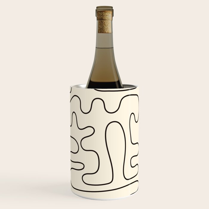 Abstract Lines 2 black and white Wine Chiller Gallery Image 3