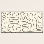 Abstract Lines 2 black and white Desk Mat Gallery Image 3