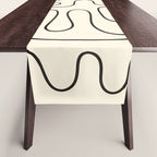 Abstract Lines 2 black and white Table Runner Gallery Image 1