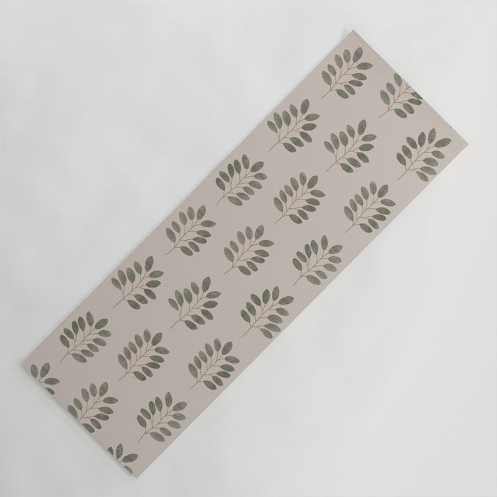 noble branches - pewter and olive Yoga Mat Gallery Image 1