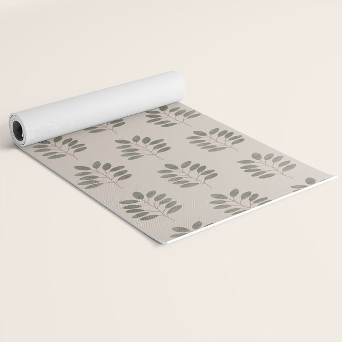 noble branches - pewter and olive Yoga Mat Gallery Image 2