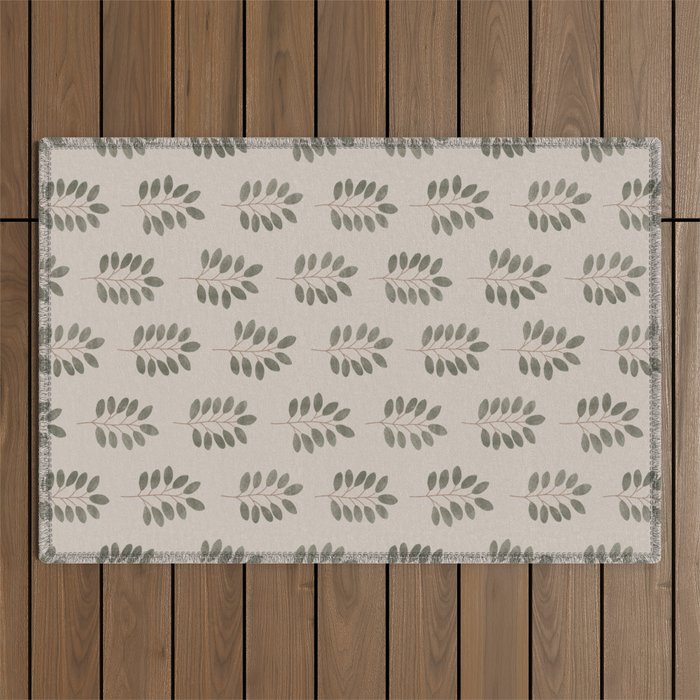 noble branches - pewter and olive Outdoor Rug Gallery Image 1
