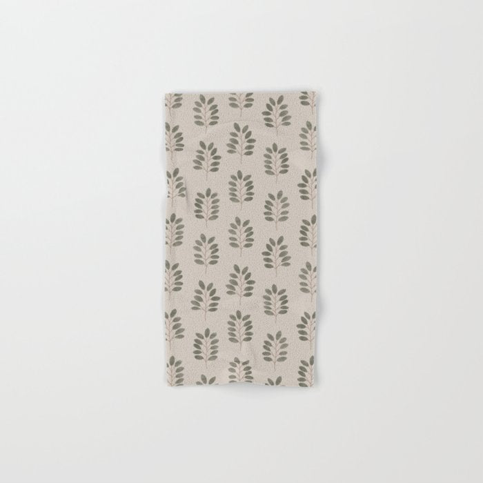 noble branches - pewter and olive Bath Towel Gallery Image 1