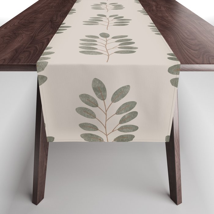 noble branches - pewter and olive Table Runner Gallery Image 1
