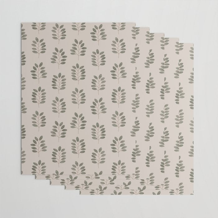 noble branches - pewter and olive Wrapping Paper Gallery Image 3