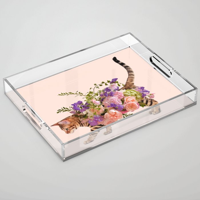 FLOWER CAT Acrylic Tray Gallery Image 1