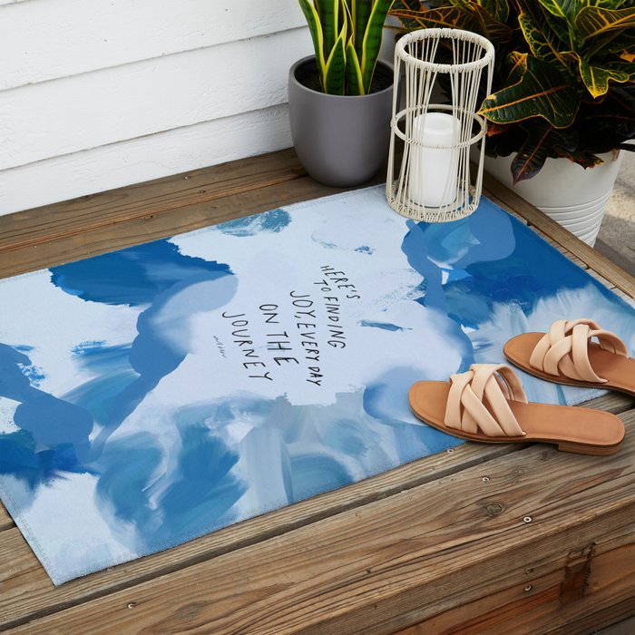"Here's To Finding Joy, Every Day On The Journey" Outdoor Rug Gallery Image 2