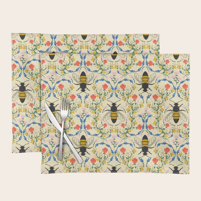 Bee Garden - Cream Placemat Gallery Image 1