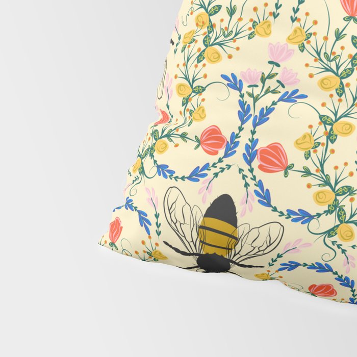 Bee Garden - Cream Pillow Sham Gallery Image 4