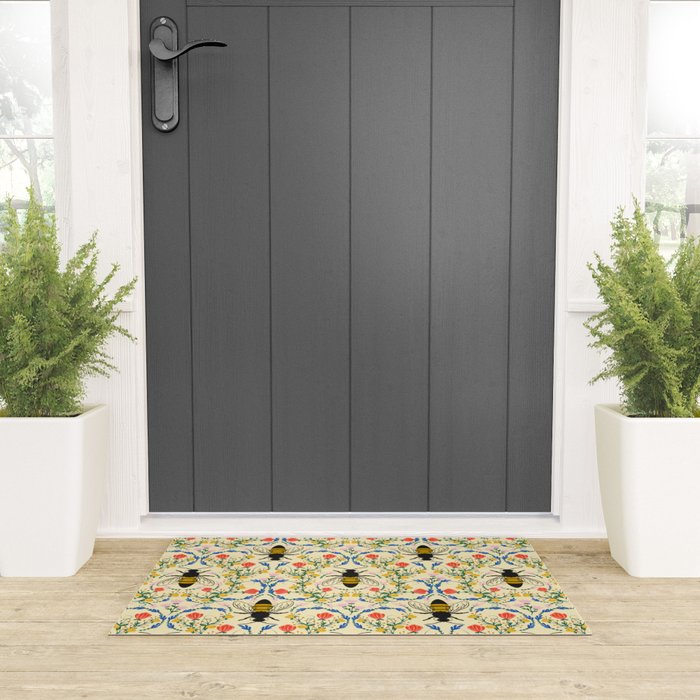 Bee Garden - Cream Welcome Mat Gallery Image 3