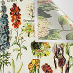 French Vintage Flowers Chart Adolphe Millot Fleurs Larousse Pour Tous Funky Cozy Boho Maximalist Wall Tapestry Gallery Image 3