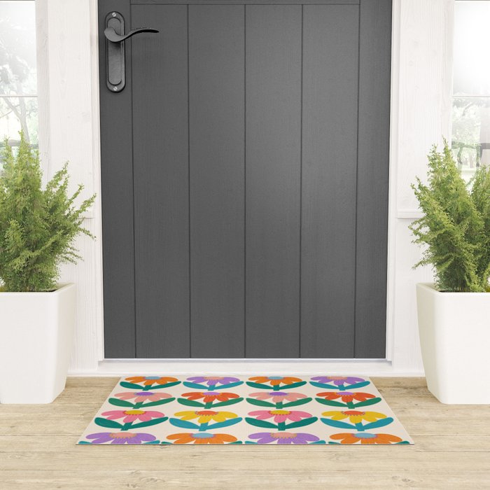 Retro Fun Flower - Adore You  Welcome Mat Gallery Image 3