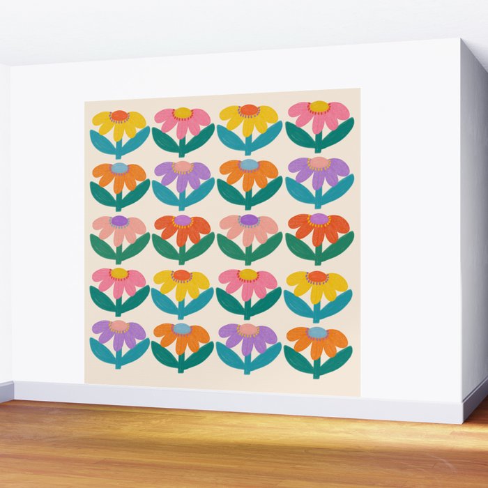Retro Fun Flower - Adore You  Wall Mural Gallery Image 2