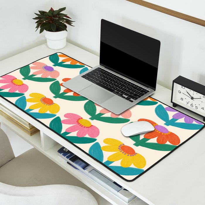 Retro Fun Flower - Adore You  Desk Mat Gallery Image 2