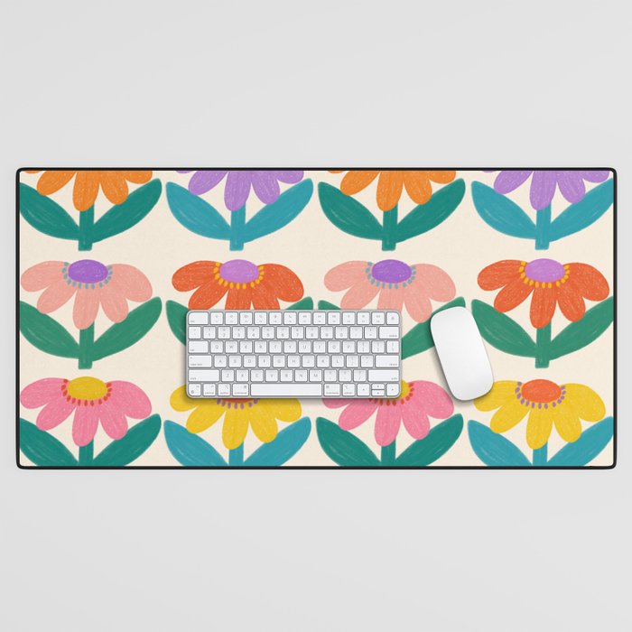 Retro Fun Flower - Adore You  Desk Mat Gallery Image 1