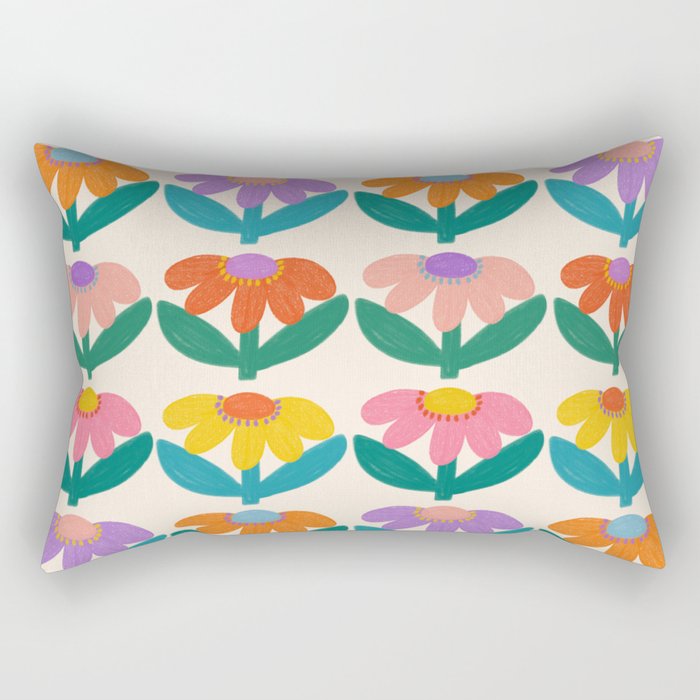 Retro Fun Flower - Adore You  Rectangular Pillow Gallery Image 1