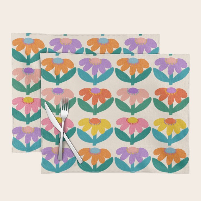 Retro Fun Flower - Adore You  Placemat Gallery Image 1