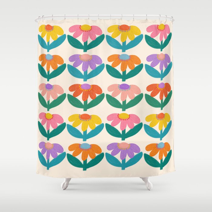 Retro Fun Flower - Adore You  Shower Curtain Gallery Image 1