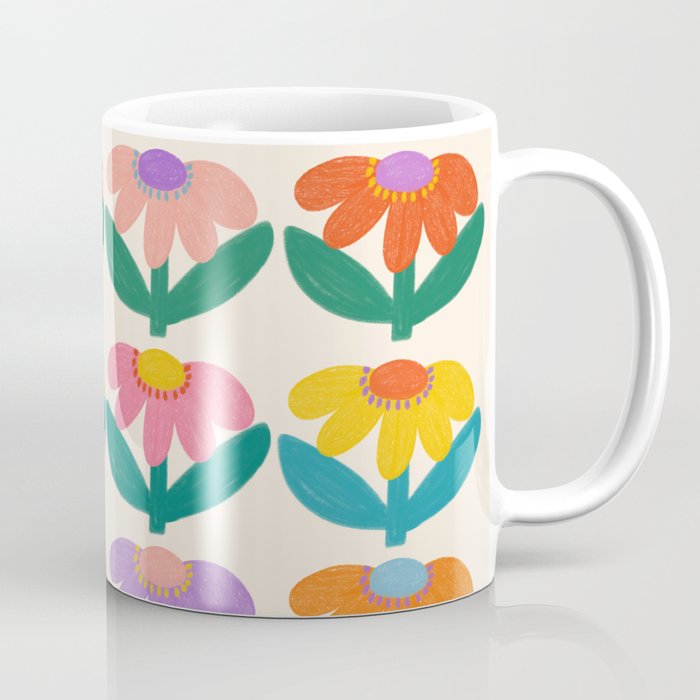 Retro Fun Flower - Adore You  Coffee Mug Gallery Image 1