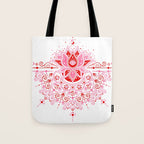 Lotus Blossom Mandala - Red & Pink Palette Tote Bag Gallery Image 1