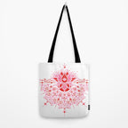 Lotus Blossom Mandala - Red & Pink Palette Tote Bag Gallery Image 2