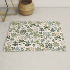 Herbarium ~ vintage inspired botanical art print ~ white Rug Gallery Image 1