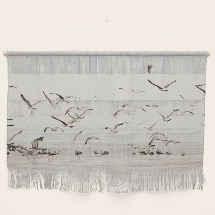 Sail Boats and Seagulls - Beach - Ocean Travel photography Wall Hanging Gallery Image 1