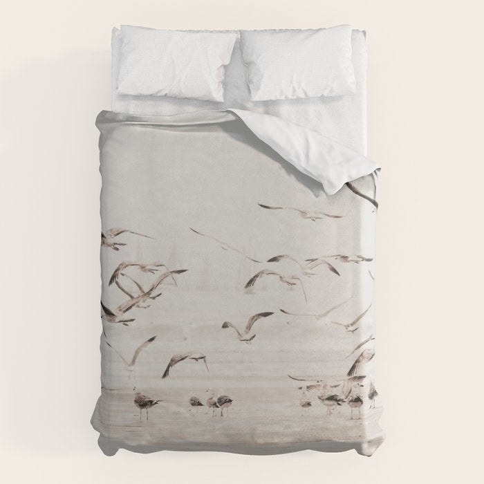 Sail Boats and Seagulls - Beach - Ocean Travel photography Duvet Cover Gallery Image 6