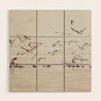 Sail Boats and Seagulls - Beach - Ocean Travel photography Wood Wall Art Gallery Image 1