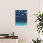 Garlands of stars, watercolor teal ocean Poster Gallery Image 2