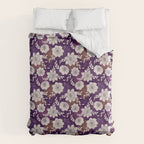 Dahlia Flowers Pattern - Purple and Yellow Duvet Cover Gallery Image 6