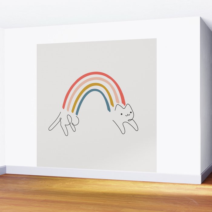 Rainbow Cat 1 Wall Mural Gallery Image 2