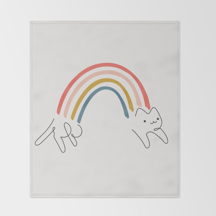 Rainbow Cat 1 Throw Blanket Gallery Image 2