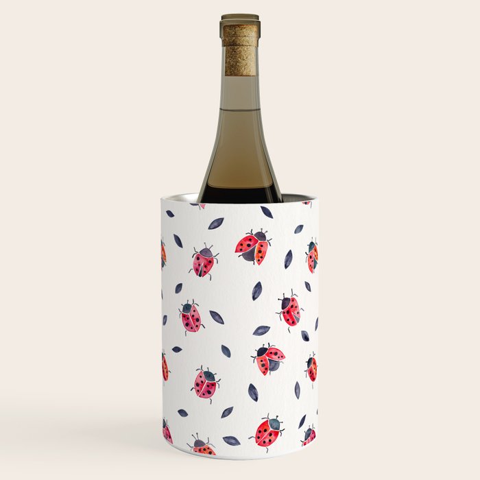 Lucky Ladybugs & Black Leaves Wine Chiller Gallery Image 1
