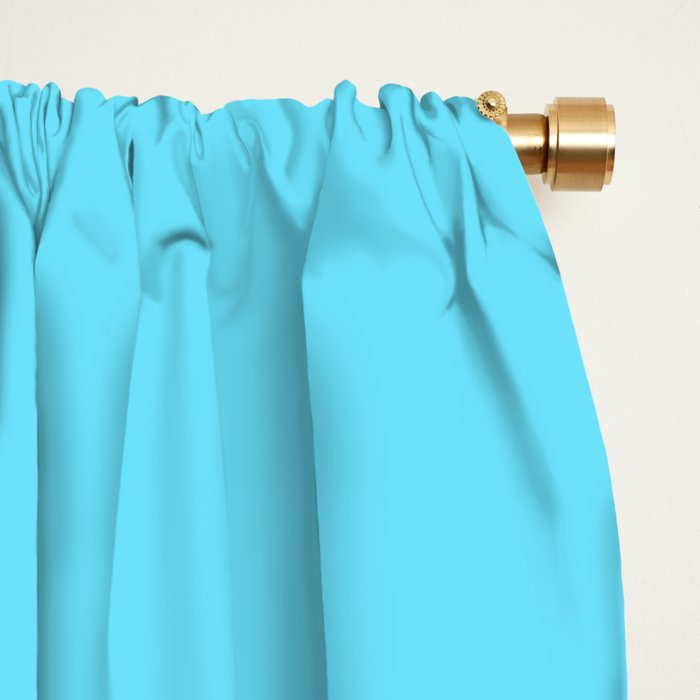 Space Ship Vibrant Blue-Green Colors Minimalist Modern Abstract Illustration  Window Curtain Gallery Image 2