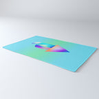Space Ship Vibrant Blue-Green Colors Minimalist Modern Abstract Illustration  Rug Gallery Image 3