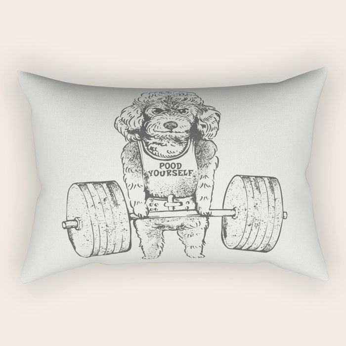 Poodle Lift Rectangular Pillow Gallery Image 1