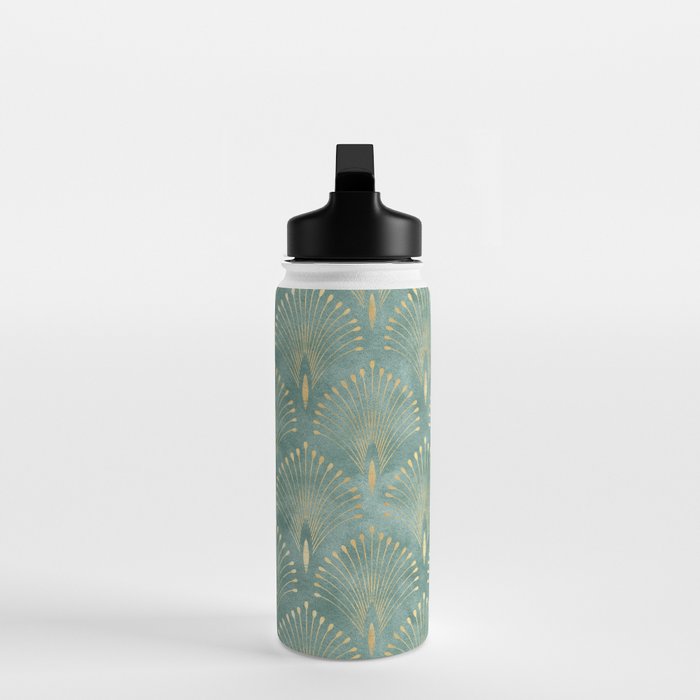 Art Deco, Decorative Leaf Pattern Water Bottle Gallery Image 3