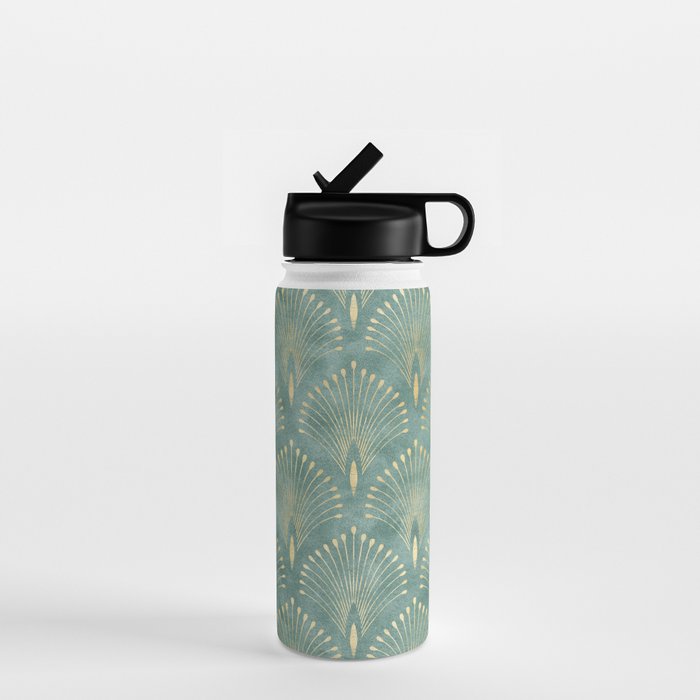 Art Deco, Decorative Leaf Pattern Water Bottle Gallery Image 1