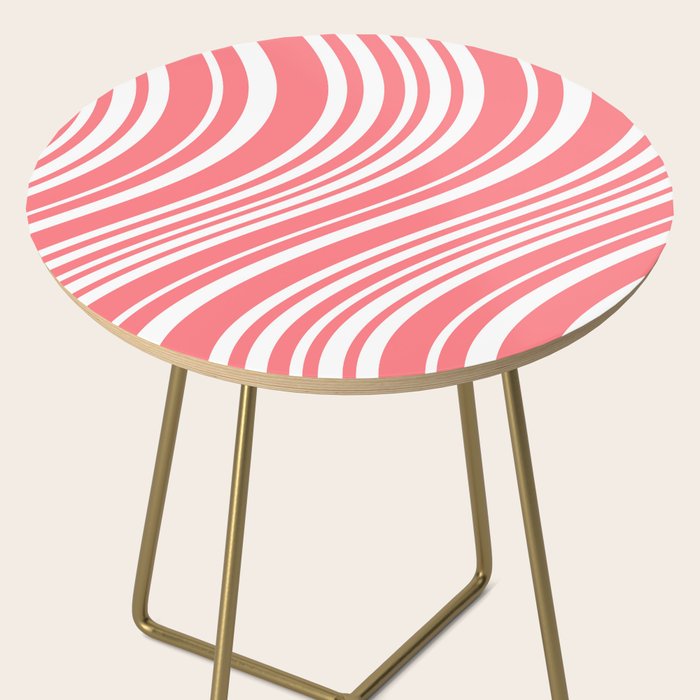 Wavy Stripes XXXII - Coral Pink Side Table Gallery Image 2