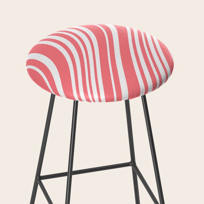 Wavy Stripes XXXII - Coral Pink Stool Gallery Image 2