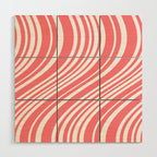Wavy Stripes XXXII - Coral Pink Wood Wall Art Gallery Image 1