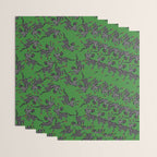 Leopards pattern art print on green background Wrapping Paper Gallery Image 3
