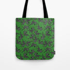 Leopards pattern art print on green background Tote Bag Gallery Image 1